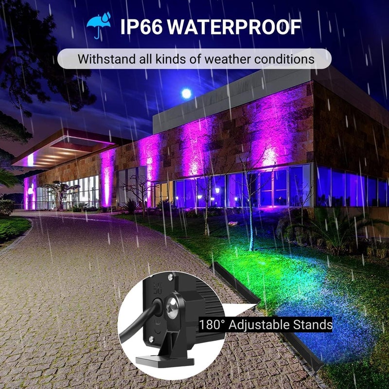meikee 42W RGBW Wall Washer Light, 3350lm, IP66 Waterproof Wash Light Bar with Remote, Color Changing Wash Flood Strip Lighting for Stage Party Wedding Christmas Decoration 4Pack - Image 5